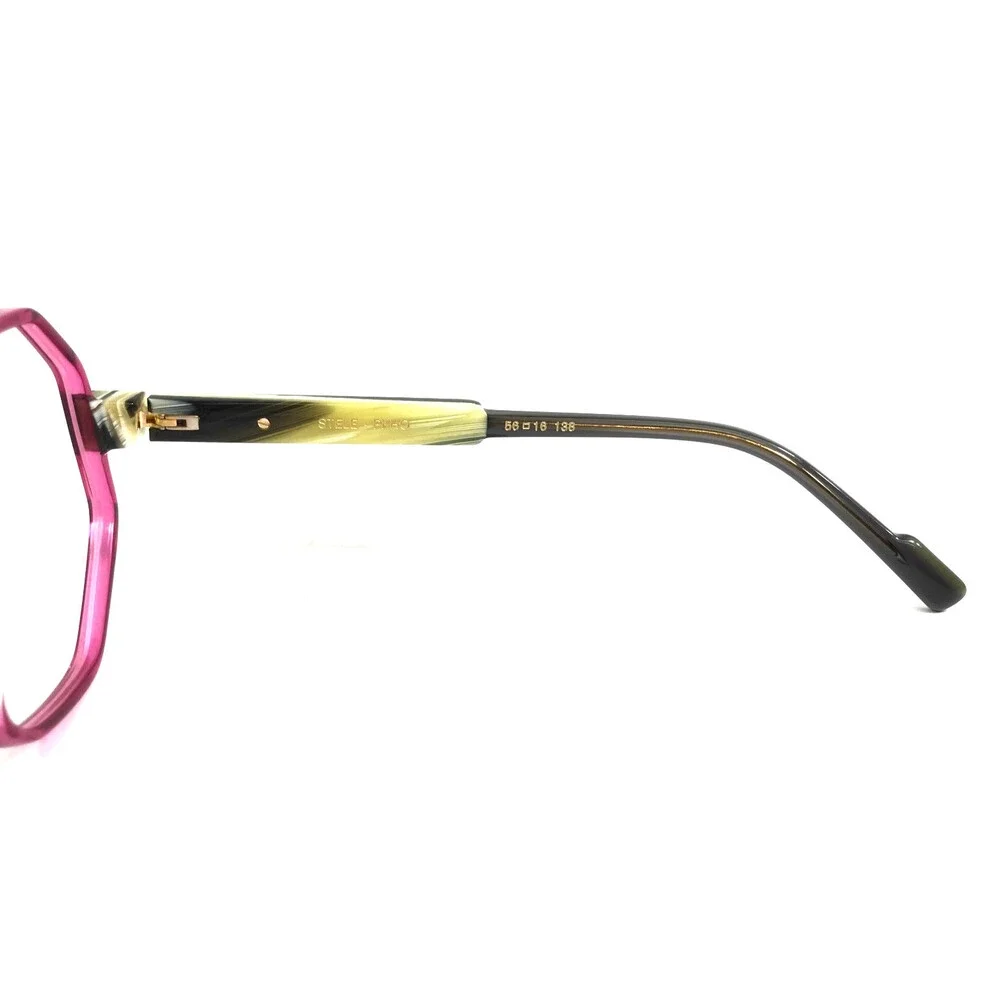 Etnia Barcelona Eyeglasses Frames STELE PKHO Clear Pink Horn Yellow 56-16-138